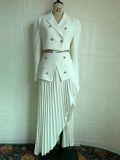 Spring Women's Sweet Sleeveless V Neck Elastic Waist Pleated Pants Set