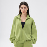 Fall Winter Women's Casual Loose Modal Stand Collar Sports Top for Running and Fitness