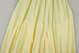 Women's Chic Halter Neck Low Back Solid Color Ruffle A-Line Mini Dress
