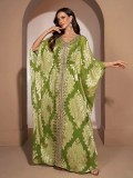 Women's Chic Loose Geometric Patchwork Kaftan Maxi Dress