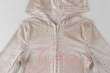 Women's Crocodile Print Slim Fit Hooded Top and High Waist Flared Pants Set