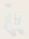 Fall Winter Women's Solid Color Ribbed Knit Mid-Calf Slouch Socks