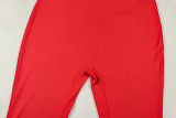 Women's Sexy Solid Color Low Back Asymmetric U Neck Slim Fit Sports Jumpsuit