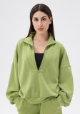Fall Winter Women's Casual Loose Modal Stand Collar Sports Top for Running and Fitness