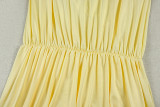 Women's Chic Halter Neck Low Back Solid Color Ruffle A-Line Mini Dress