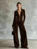 Women's Casual Slim Fit Long Sleeve Pants Jumpsuit