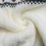 Fall Winter Women's Christmas Jacquard Round Neck Sweater