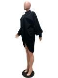Fall Winter Women's Solid Color Round Neck Crisscross Knitted Top and Shorts Set with Slouch Sleeves