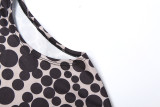Fall Women's Polka Dot Print High Waist Tight Fitting Bodycon Dress