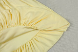 Women's Chic Halter Neck Low Back Solid Color Ruffle A-Line Mini Dress