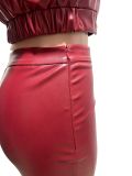 Fall Winter Women's Turn-Down Collar PU Leather Jacket and Capri Pants Set