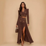 Spring Women's Sweet Sleeveless V Neck Elastic Waist Pleated Pants Set
