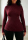 Fall Winter Women's Solid Color High Neck Slim Fit Long Sleeve Basic Knit Top