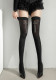 Women's Sexy Black Rhinestone Cross Sheer Thigh-High Stockings One-Piece Design