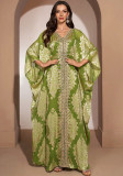 Women's Chic Loose Geometric Patchwork Kaftan Maxi Dress