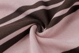 Women's Streetwear Casual Colorblock Striped Turndown Collar Loose Long Sleeve Knit Sweater