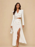 Spring Women's Sweet Sleeveless V Neck Elastic Waist Pleated Pants Set