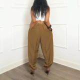 Women Fall Winter Solid Casual Jogger Pants
