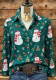 Christmas Snowman Snowflake Print Long Sleeve Shirt