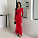 Women Sexy Asymmetrical Bodycon Maxi Dress