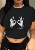 Women Print Short Sleeve T-Shirt Top