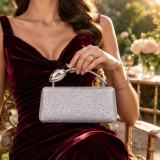 Tulip Handbag, Sparkly Rhinestone Shoulder Crossbody Evening Bag