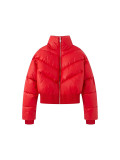 Women Winter Stand Collar Zip Padded Coat