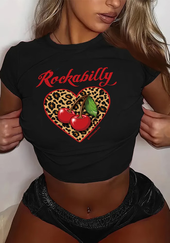 Women Print Short Sleeve T-Shirt Top