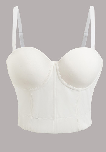 Women Spaghetti Strap Bandeau Tank Corset Top