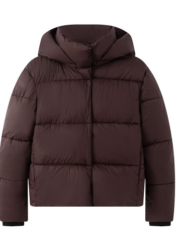 Women Winter Spaghetti Strap Stand Collar Hooded Padded Coat