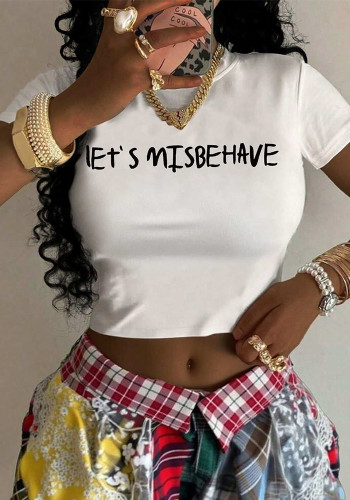 Women Print Short Sleeve T-Shirt Top