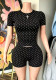 Women Summer Polka Dot Stretch Top & Shorts Two Piece Set