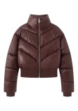 Women Winter Stand Collar Zip Padded Coat