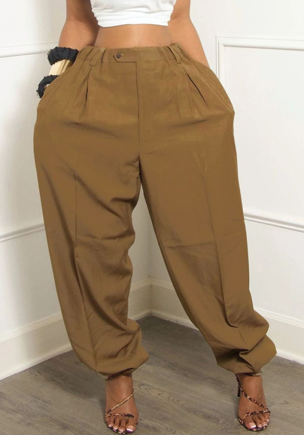 Women Fall Winter Solid Casual Jogger Pants