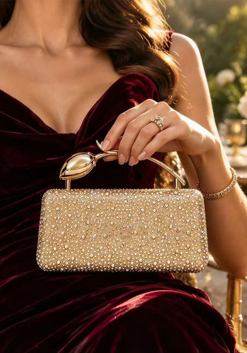 Tulip Handbag, Sparkly Rhinestone Shoulder Crossbody Evening Bag