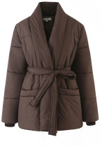 Women Winter Casual Lace-Up Padded Coat Women Winter Casual Lace-Up Padded Coat