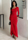 Women Sexy Asymmetrical Bodycon Maxi Dress