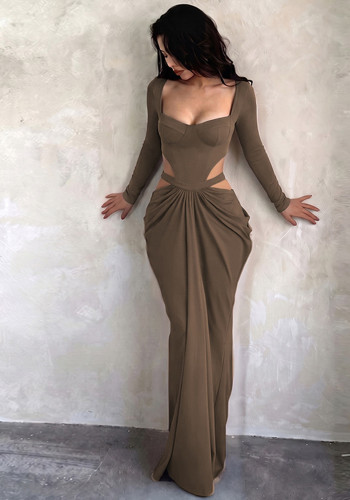 Women Sexy Cut Out Long Sleeve Party Dress