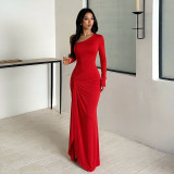 Women Sexy Asymmetrical Bodycon Maxi Dress