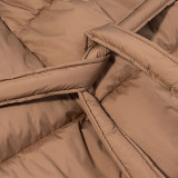 Women Winter Belted Hooded Padded Coat