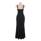 Women Strapless Ruffled Off Shoulder Mermaid Dress
