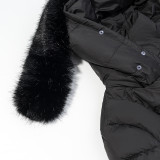 Women Winter Belted Hooded Padded Coat