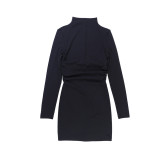 Women Korean Style Spring Autumn Turtleneck Bodycon Dress