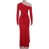 Women Sexy Asymmetrical Bodycon Maxi Dress