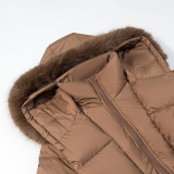 Women Winter Belted Hooded Padded Coat