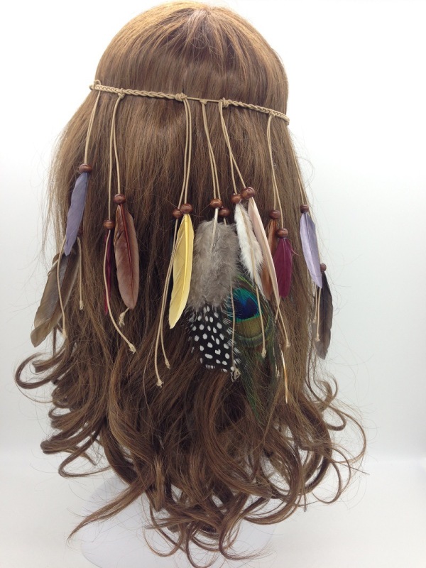 Colorful Indian Hippie Peacock Feather Headbands