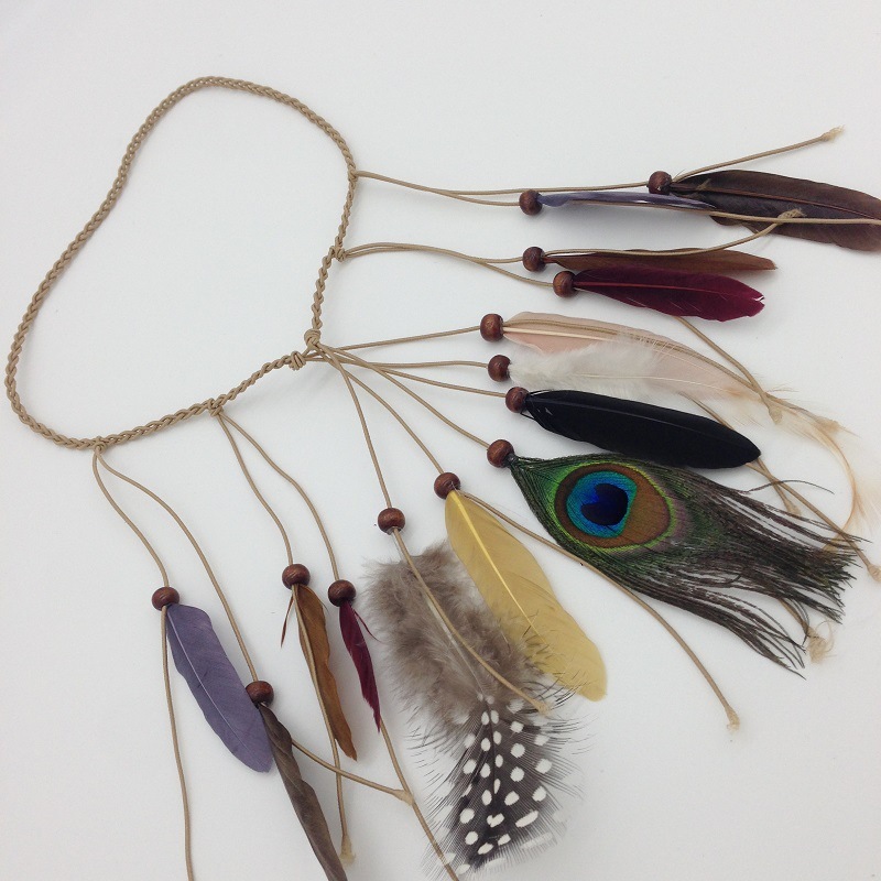 Colorful Indian Hippie Peacock Feather Headbands