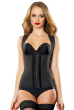 4 Steel Bone Sexy Latex Women Rubber Corset Black