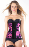 9 Steel Bone Women's Camouflage Print Workout Waist Corset Rose