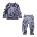 Girls Causal Velet Two Pieces Set